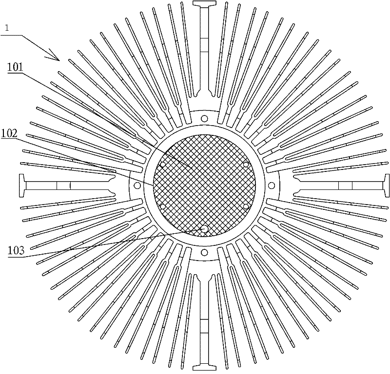 LED heat radiator and local nickel plating device and local nickel plating method thereof