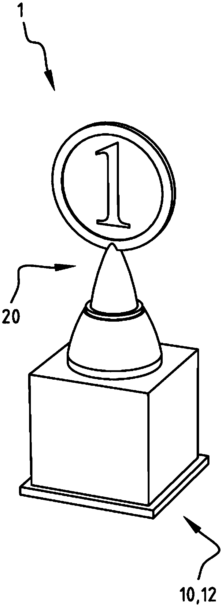 Trophy and adapter part therefor