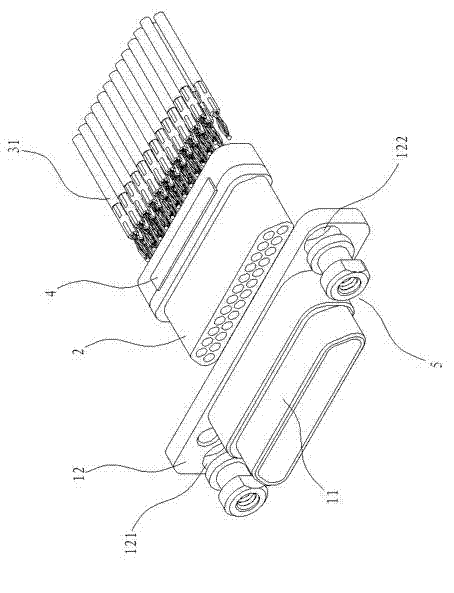 Modular float mounting micro rectangular electric connector