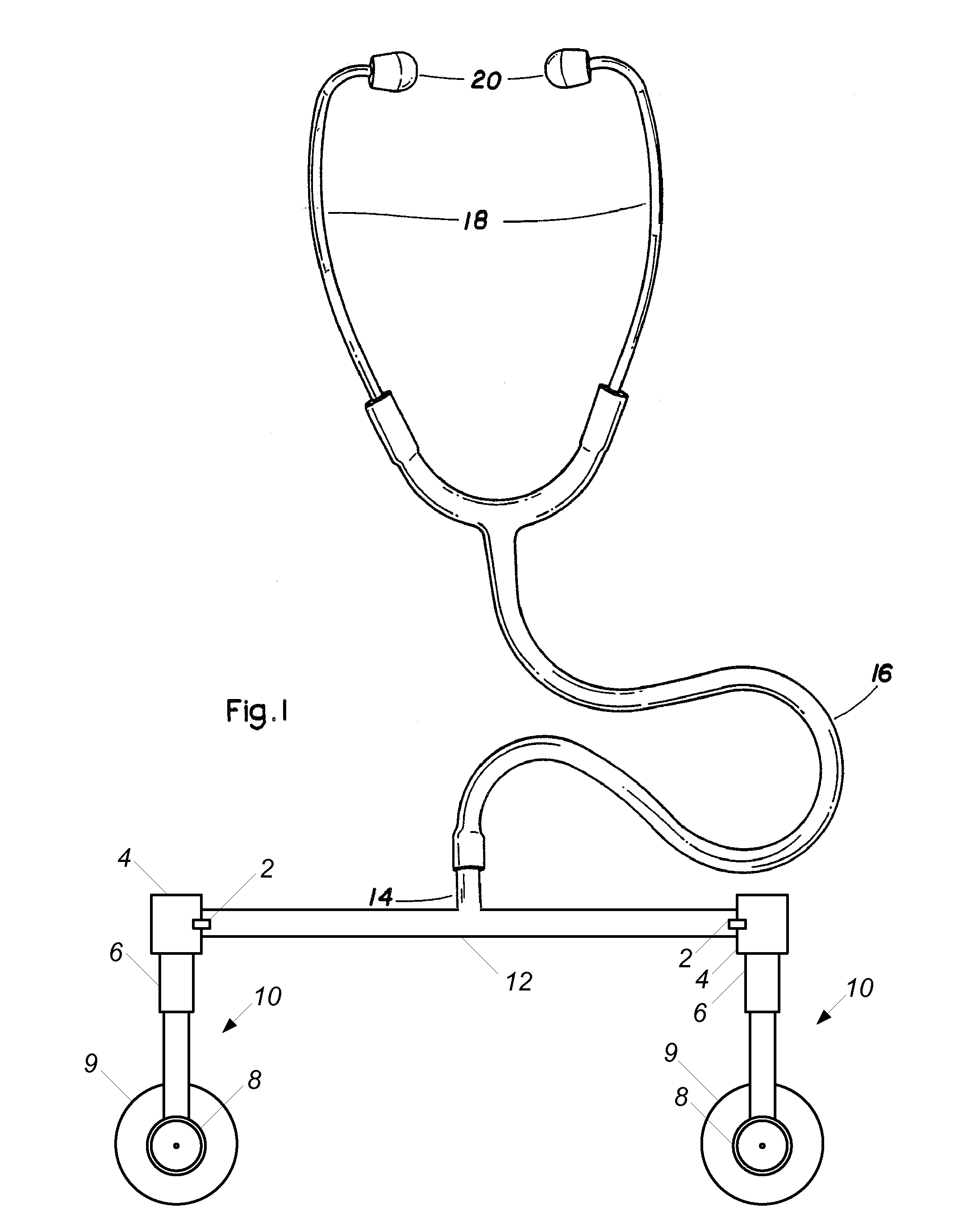 Dual-sensor anti-sepsis stethoscope and device