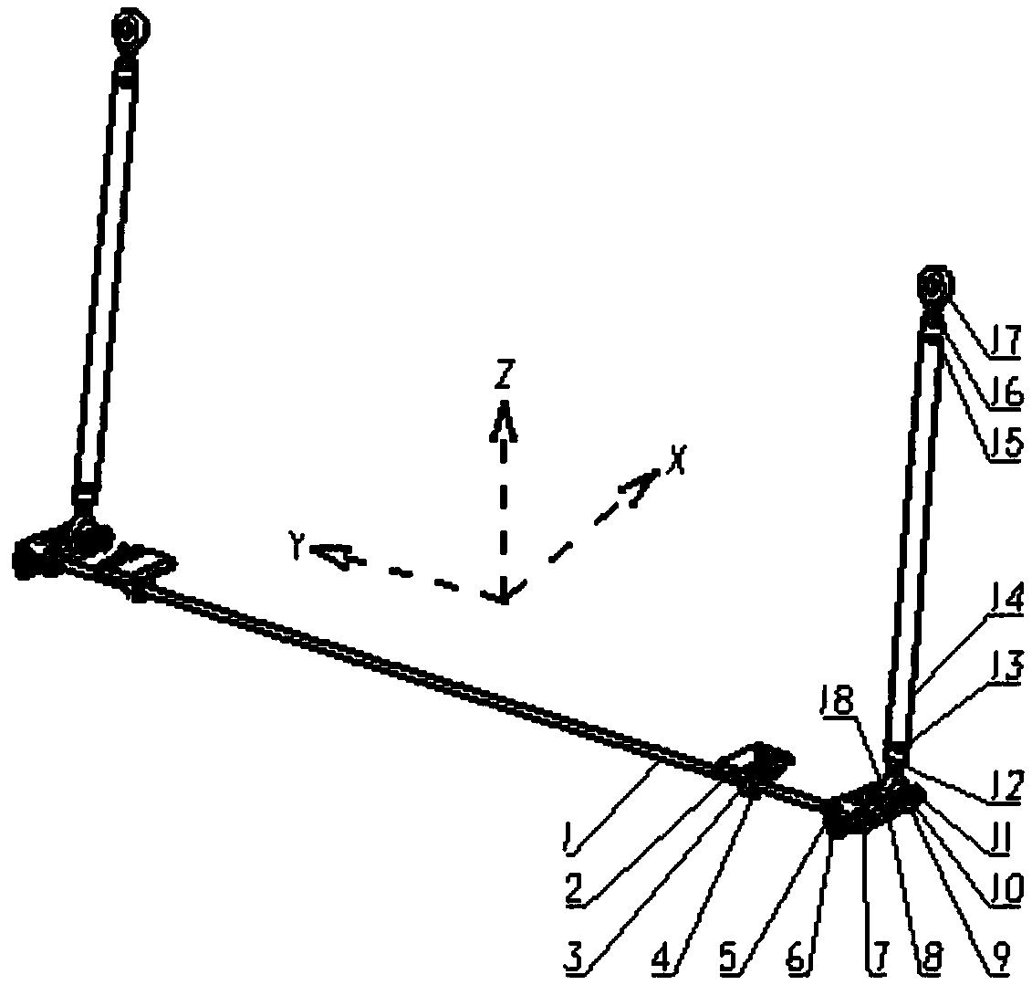 Horizontal stabilizer bar assembly with quick and adjustable roll stiffness of FSAE racing car and adjusting method thereof