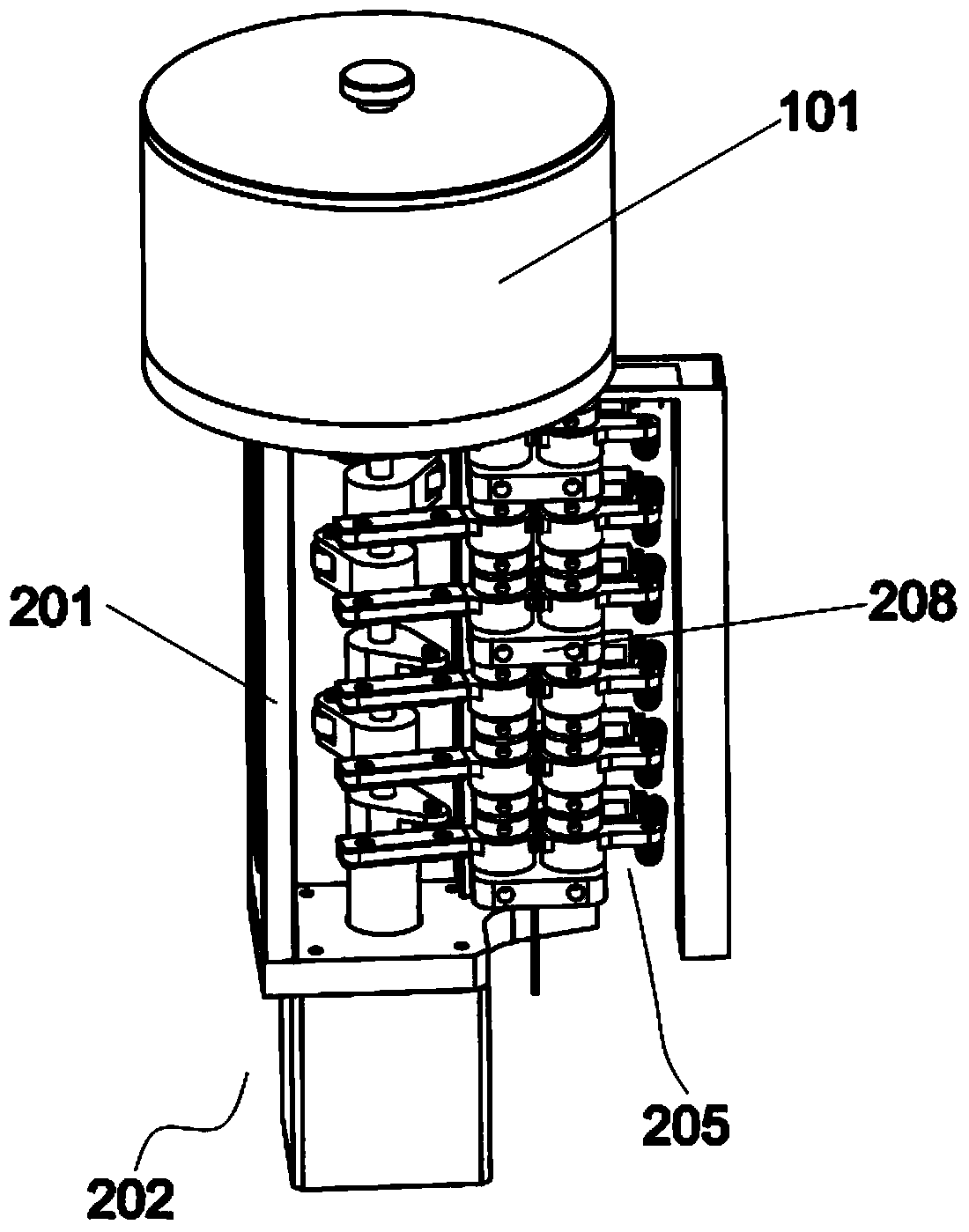 Automatic beading device of pearl embroidery