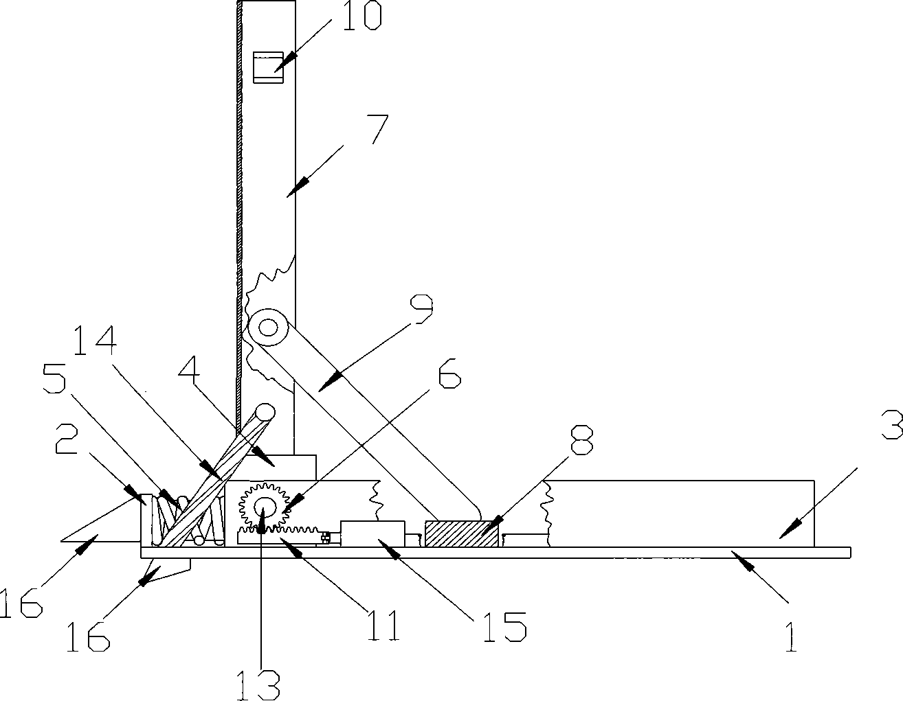 Decelerating belt type buffering vehicle stopping mechanism