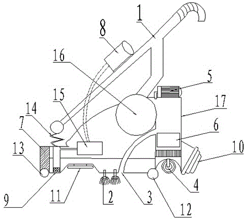 Hand-pushing dust collecting sweeper