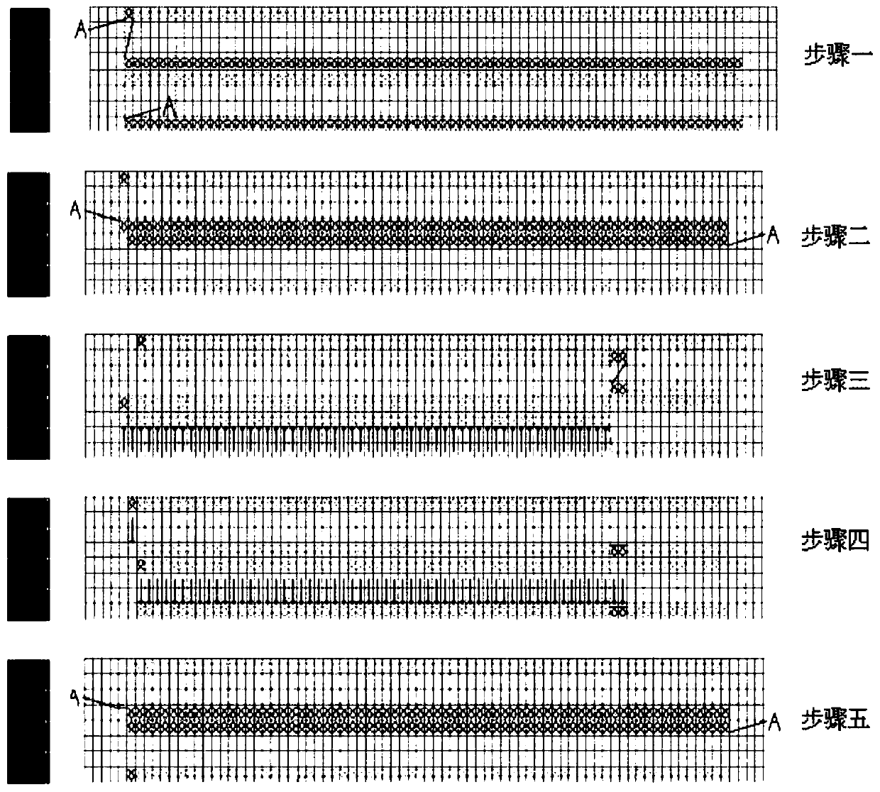 All-forming front-back varying narrowing knitting method and fabric formed through method