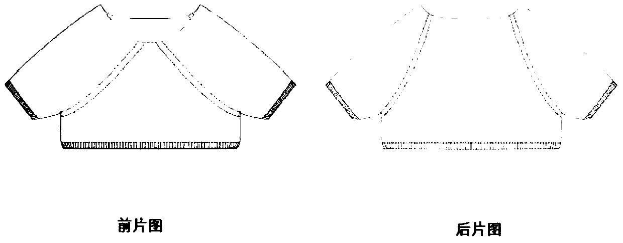 All-forming front-back varying narrowing knitting method and fabric formed through method