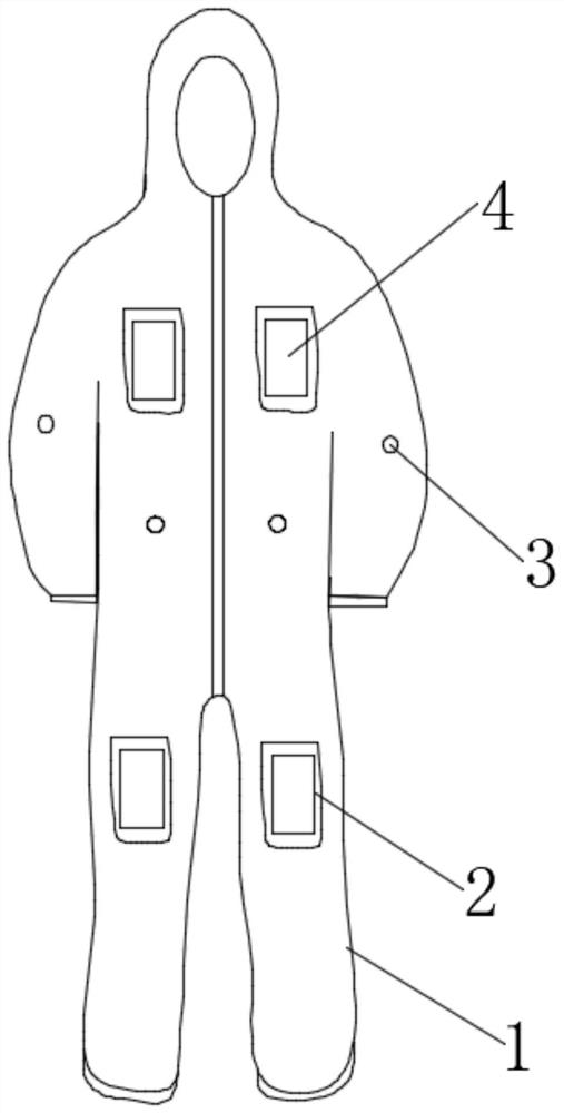 Breathable protective clothing used in low-temperature environment