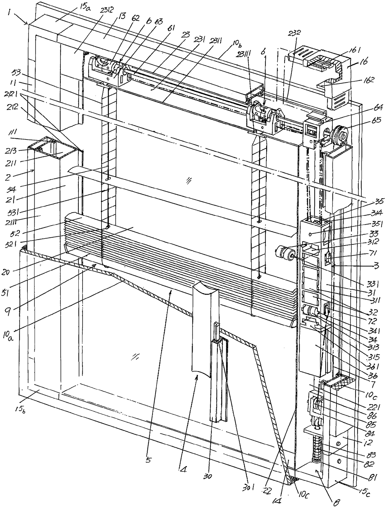 Single-side controlled double-layer insulating glass built-in louver