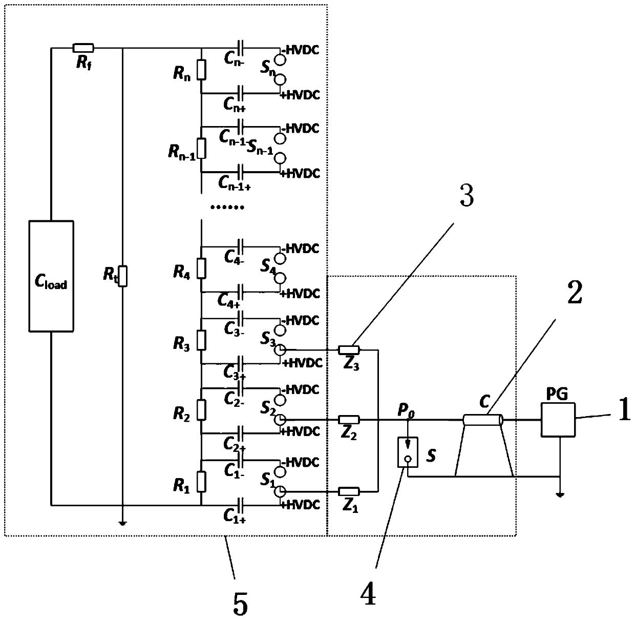 Counterattack voltage protection device of compact high-capacity thunder and lightning generation device triggering system