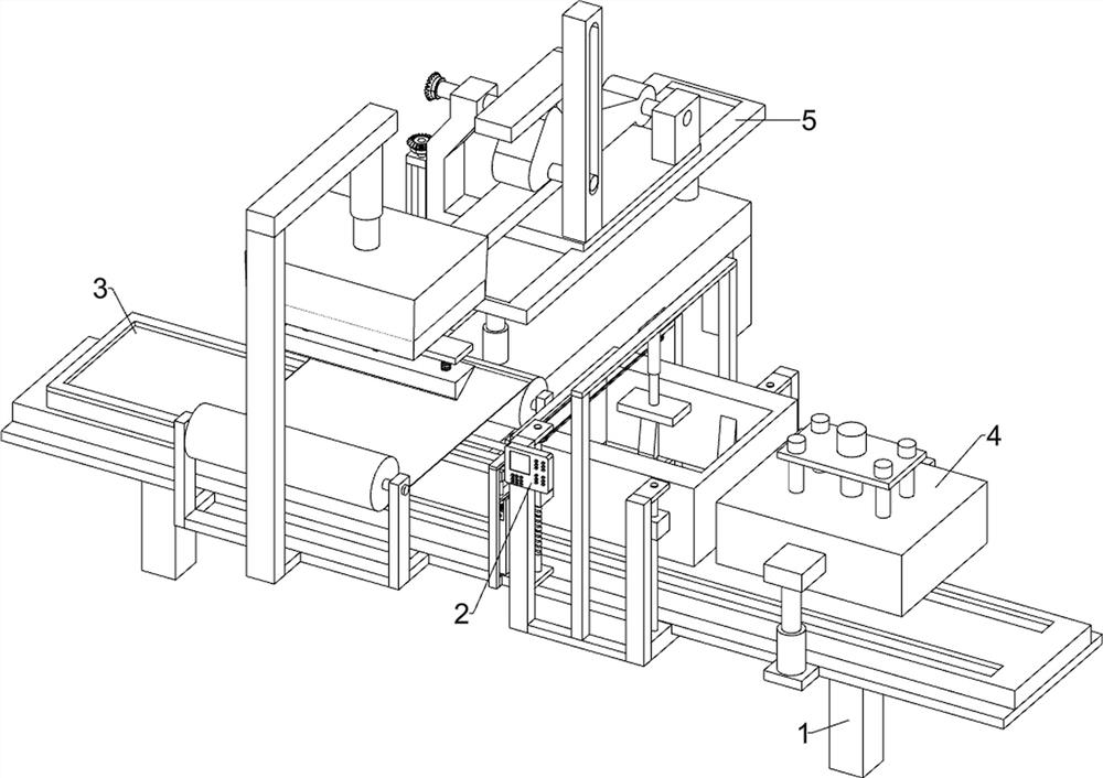 Automatic gluing and board pasting device for melamine impregnated paper composite board