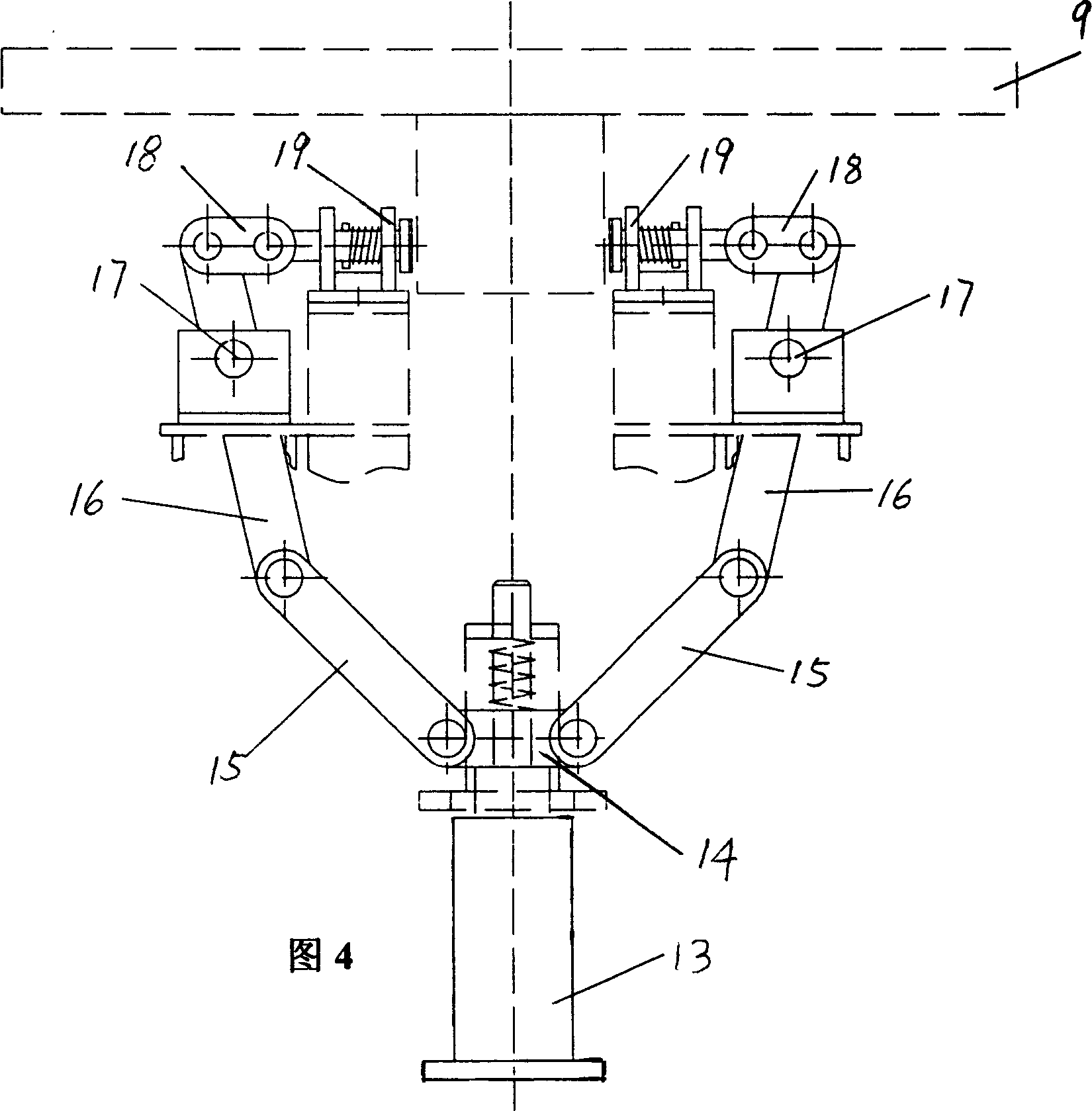 Two-way and three-freedom spring seismic analog vibrating stand