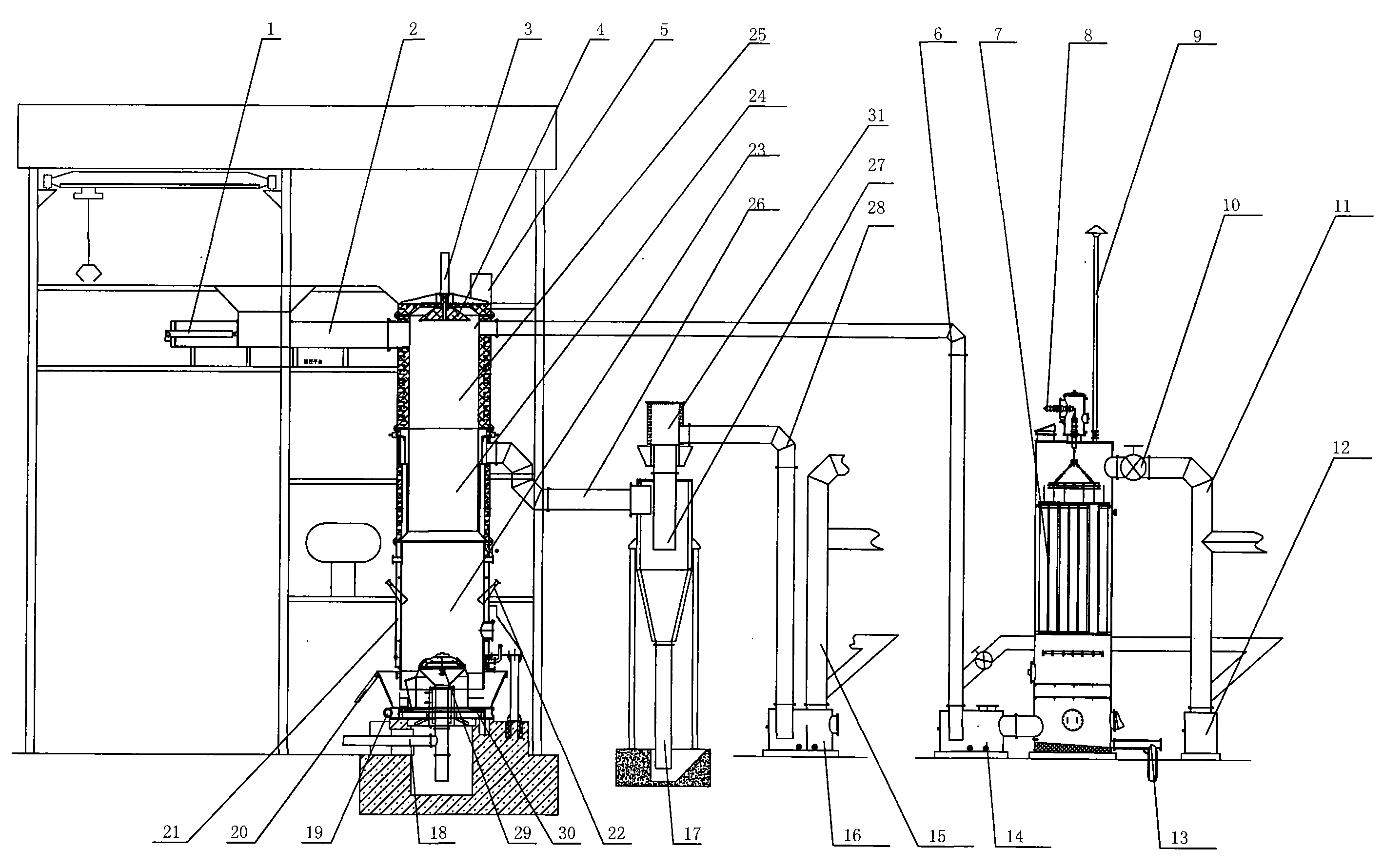 House refuse thermal pyrolysis device