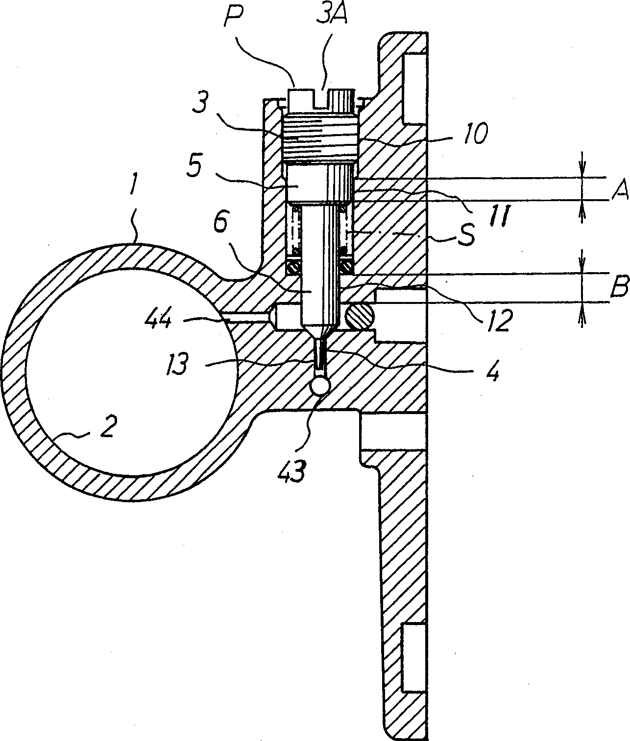 Gasifier fluid setscrew