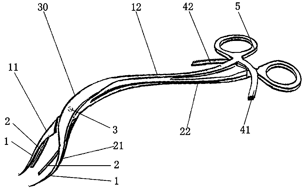 Operating forceps used for mandibular angle fracture reduction