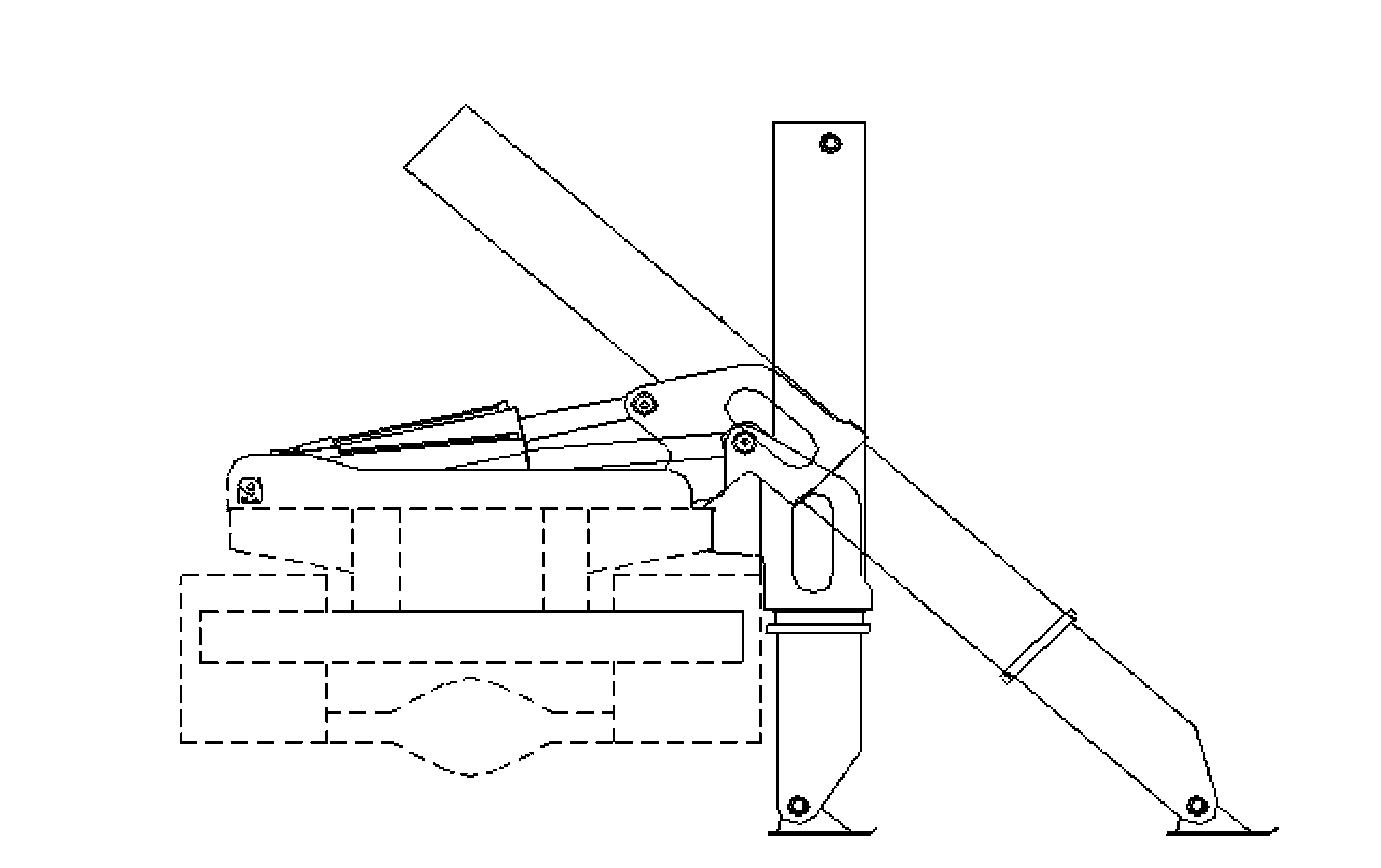 Swing type telescopic supporting leg device and container lateral face self loading and unloading transport cart