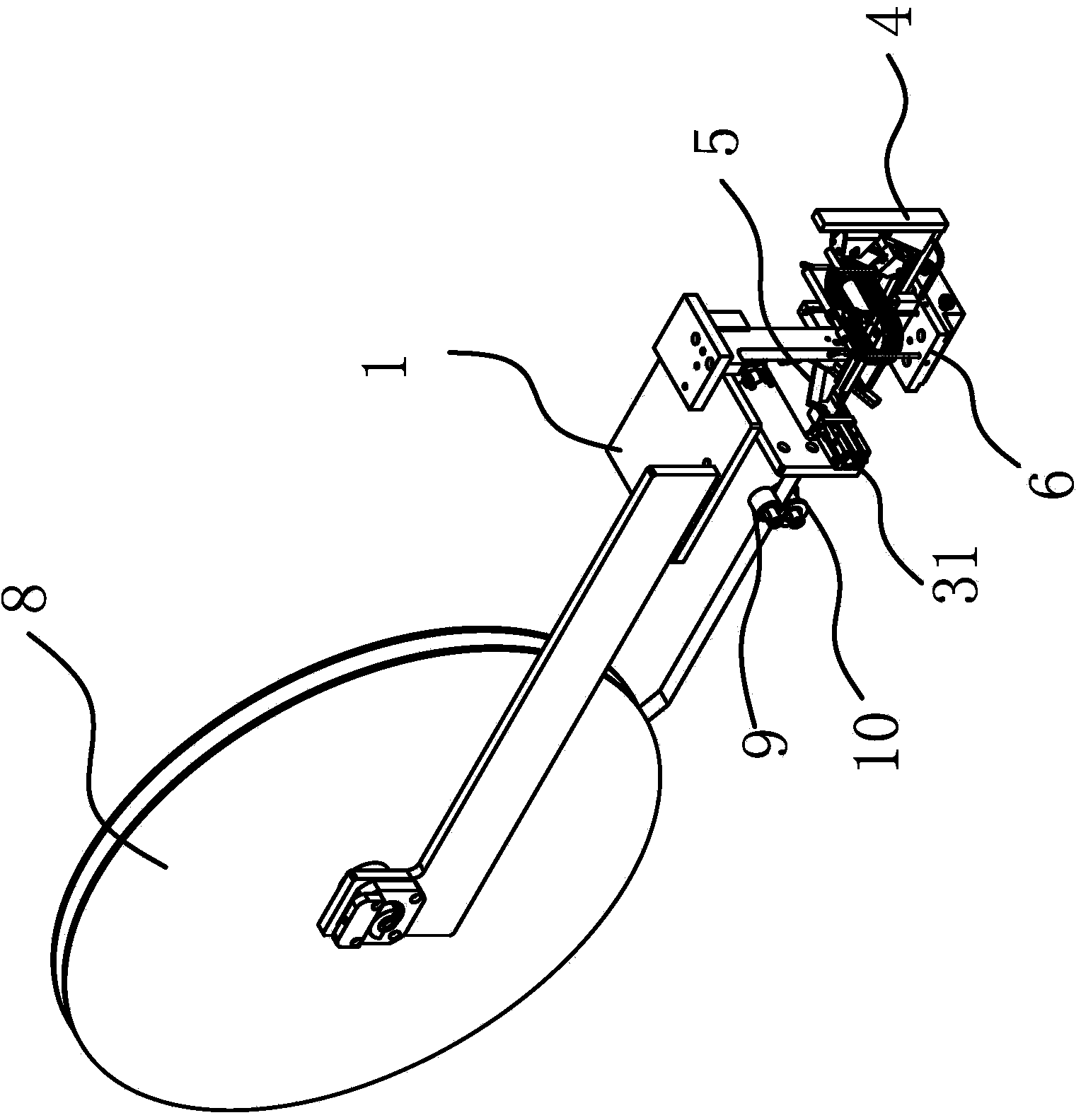 Binding belt feeding mechanism in infusion device automatic assembling machine