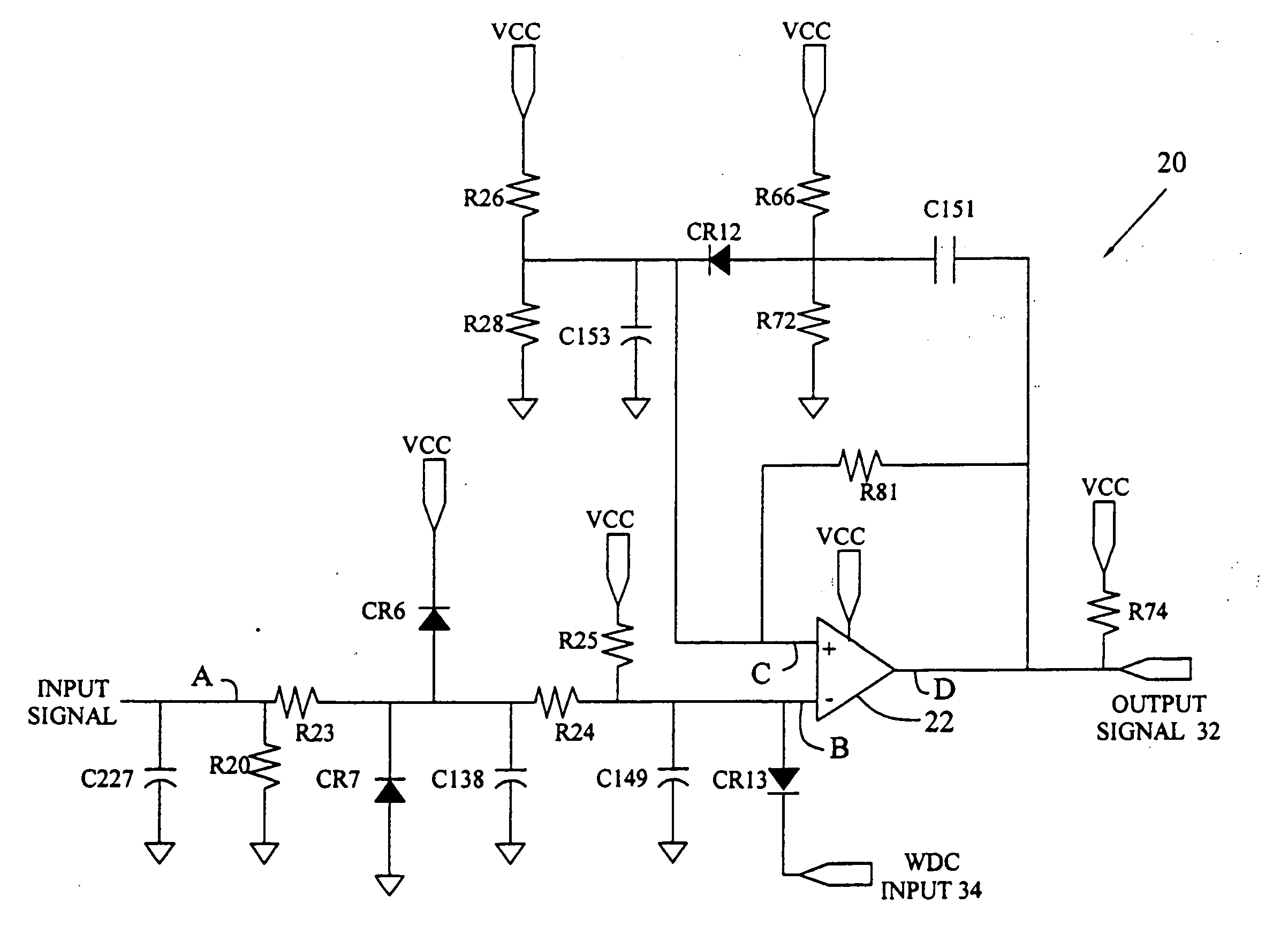 Variable threshold comparator interface circuit