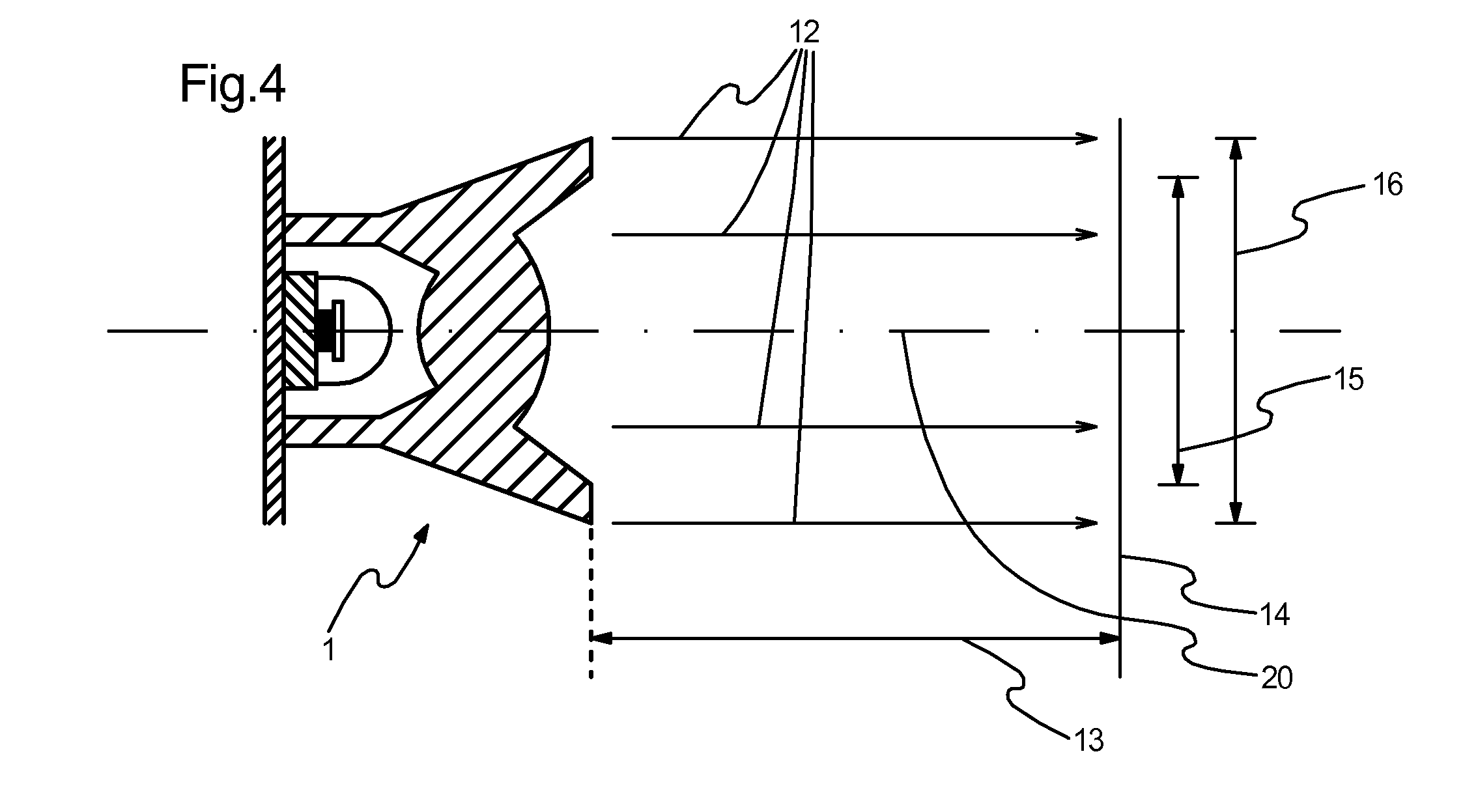 Operating light and a process for lighting an operating table by means of an operating light