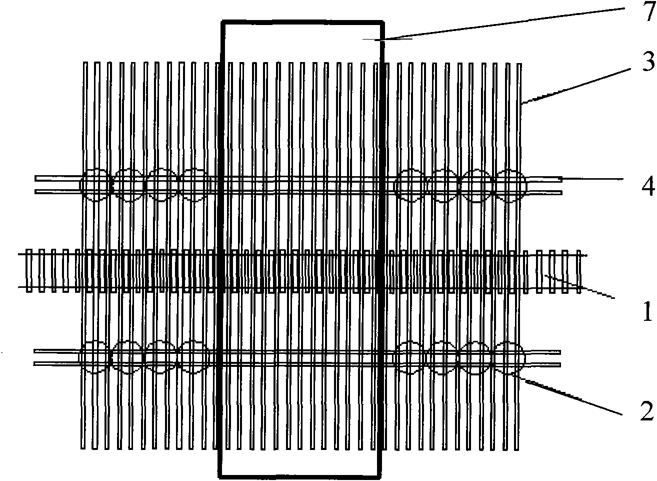 Reinforcing construction method for H-shaped steel line