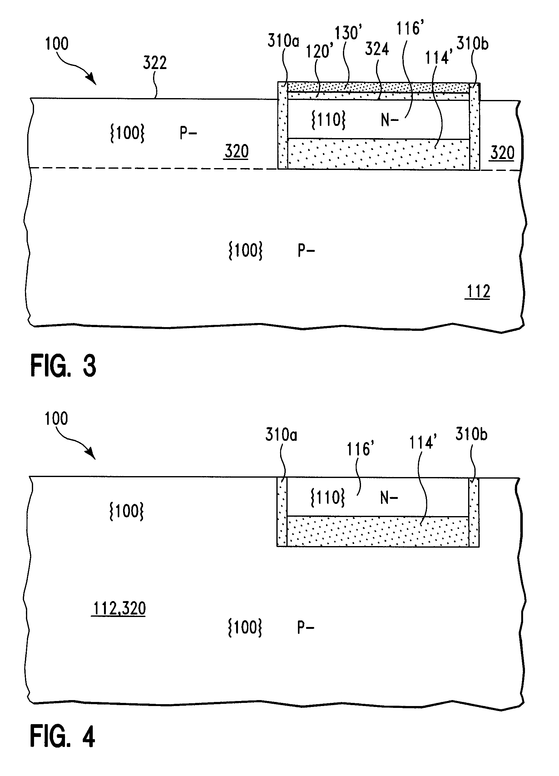 Hybrid orientation field effect transistors (FETs)