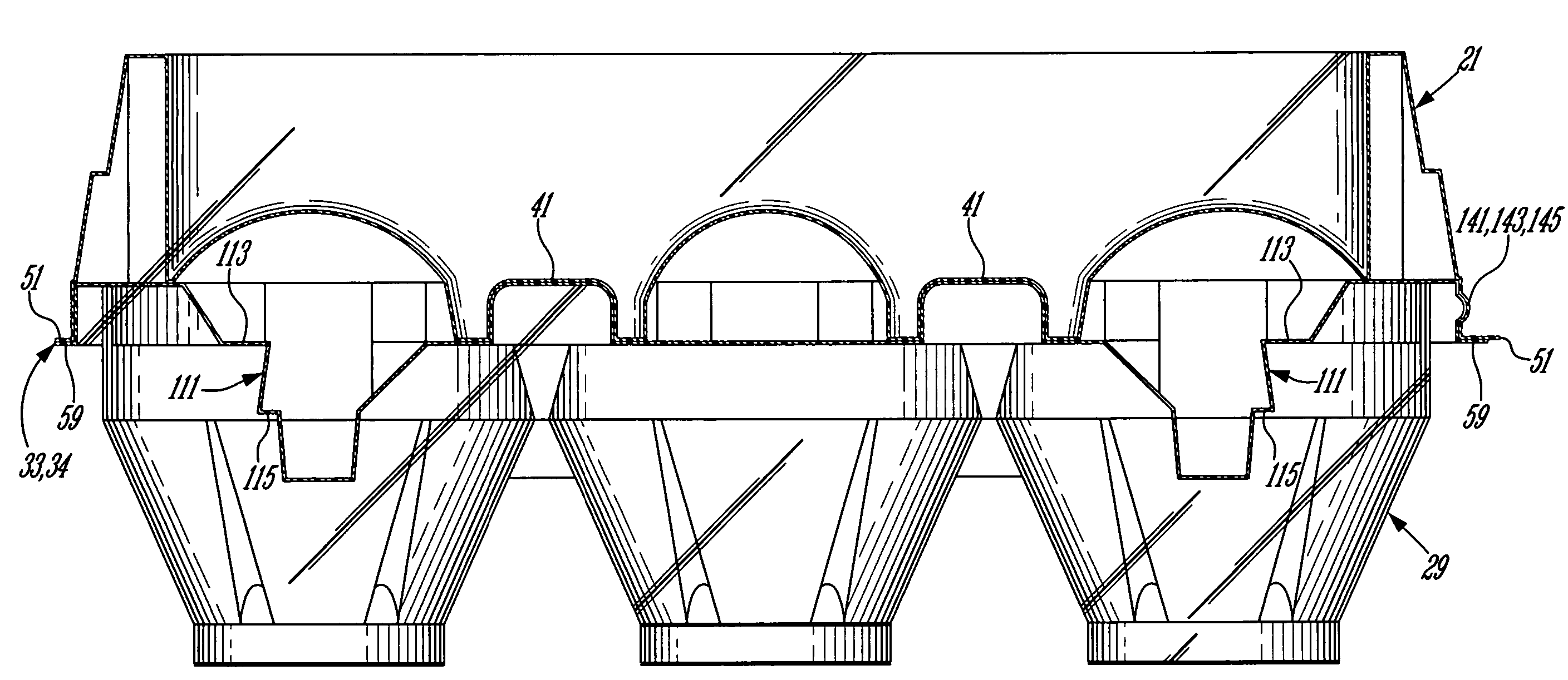 Stackable egg-box, stack of egg-boxes and method for destacking said egg-box