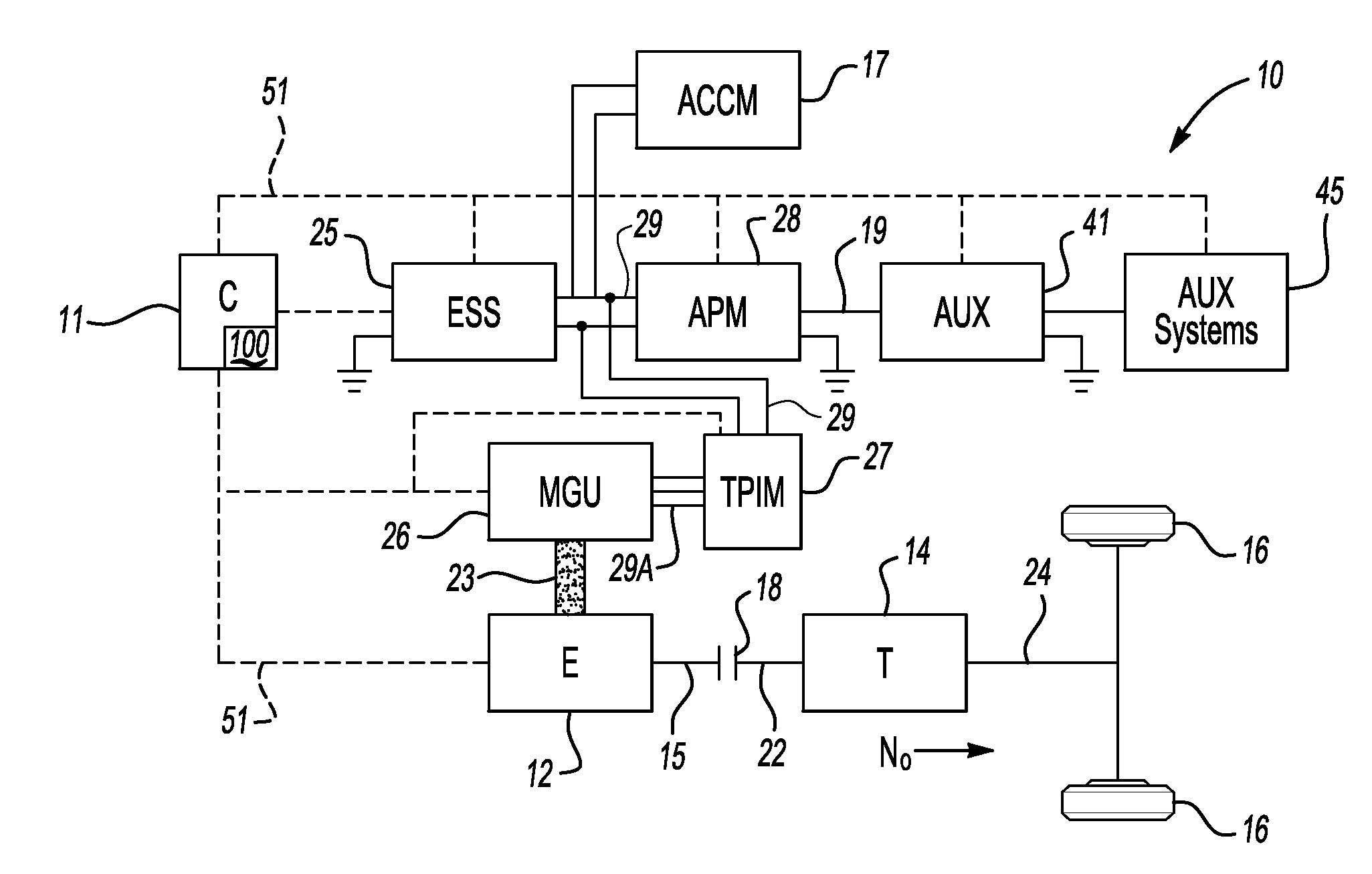 Method and apparatus for avoiding electrical resonance in a vehicle having a shared high-voltage bus