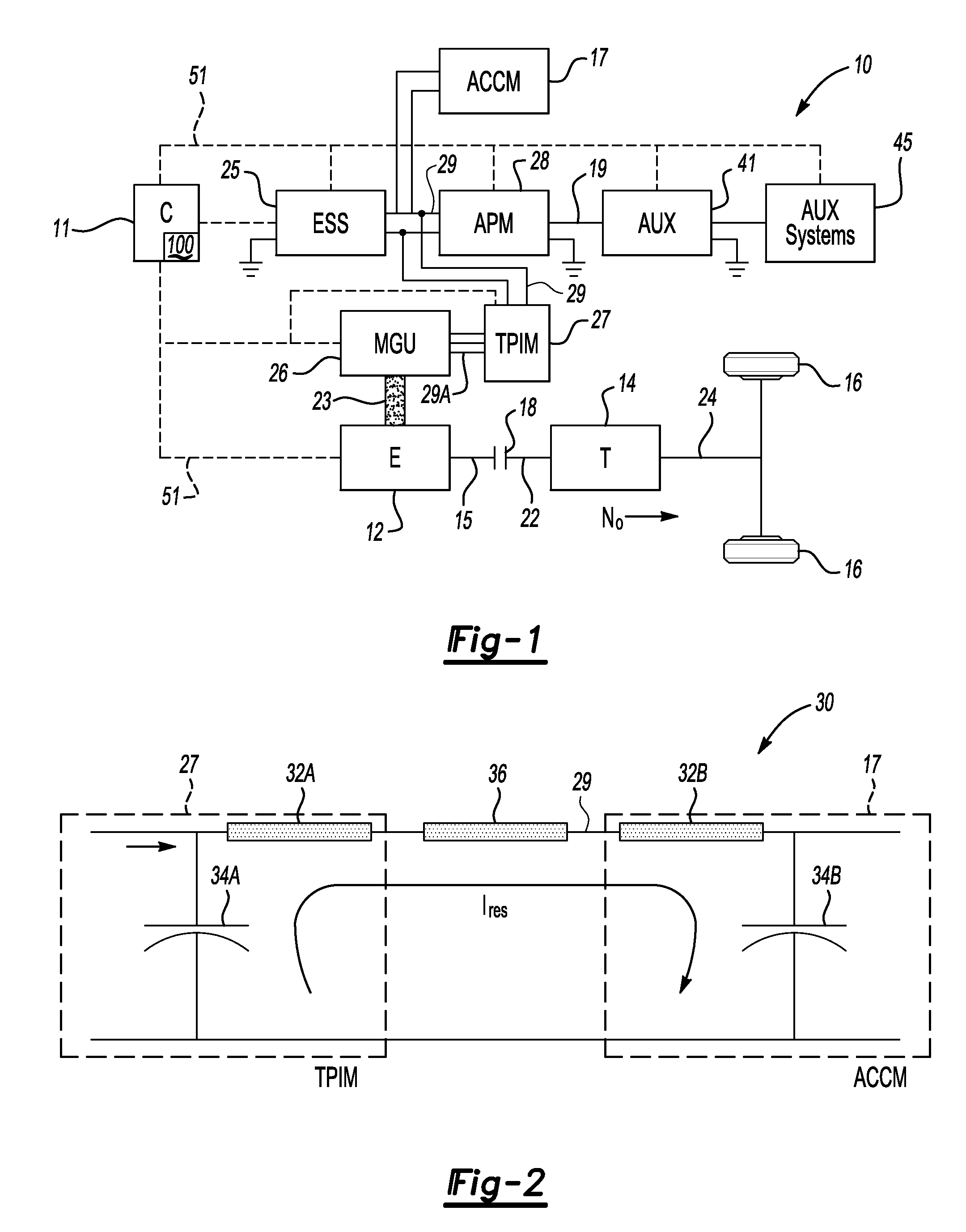 Method and apparatus for avoiding electrical resonance in a vehicle having a shared high-voltage bus