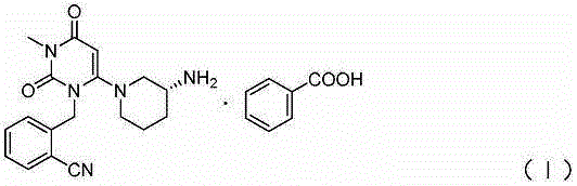 Industrial production method of Alogliptin benzoate raw material medicine