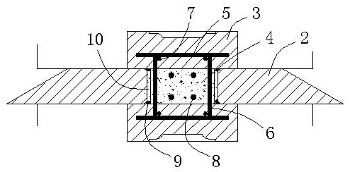 Construction method of concrete railing column in the middle of bridge road