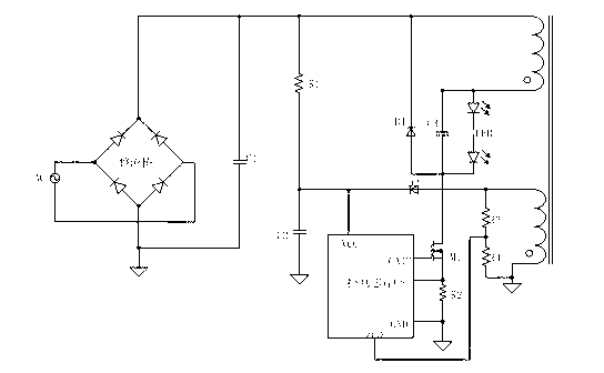 LED driving circuit capable of realizing complete-period sampling of inductive current