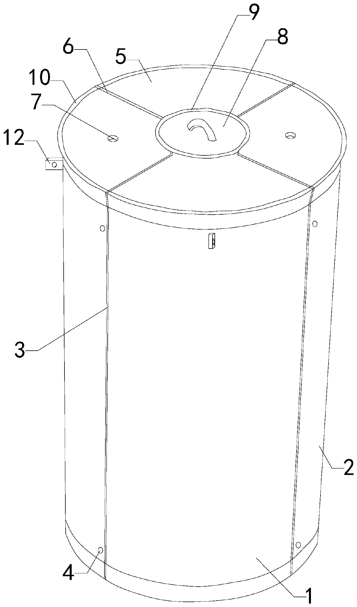 Separating type underwater wellhead suction force anchor in efficient machining and transporting