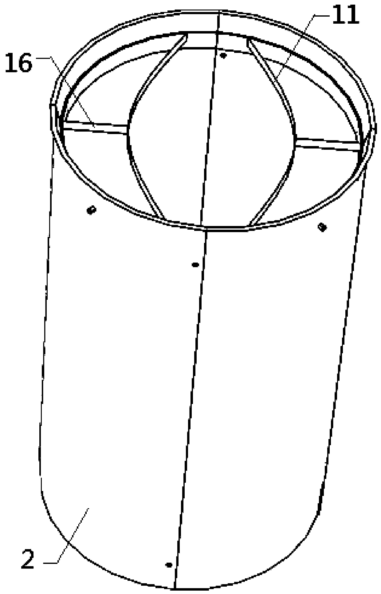 Separating type underwater wellhead suction force anchor in efficient machining and transporting