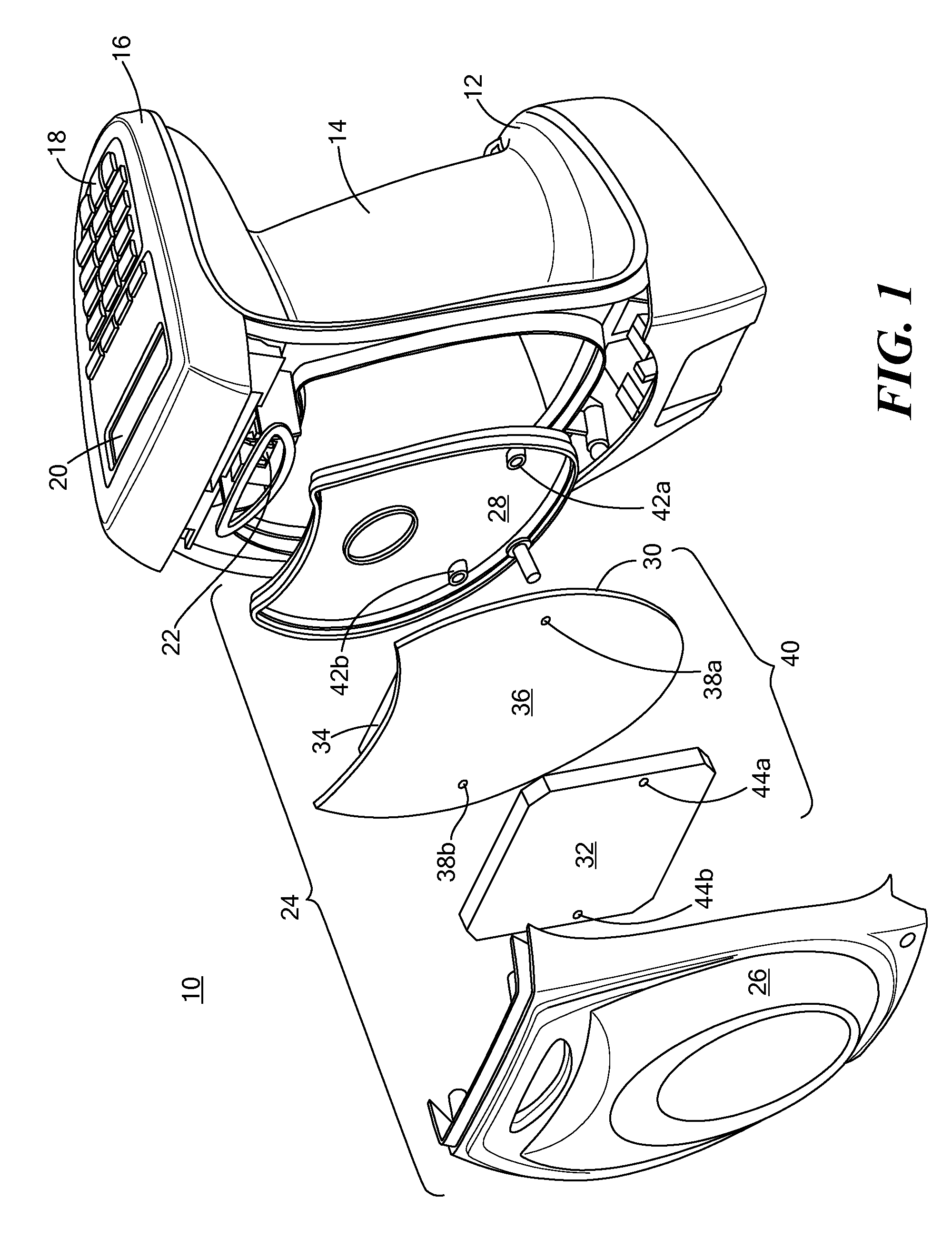 Handheld combination bar code and RFID reader with integrated electronics and antenna