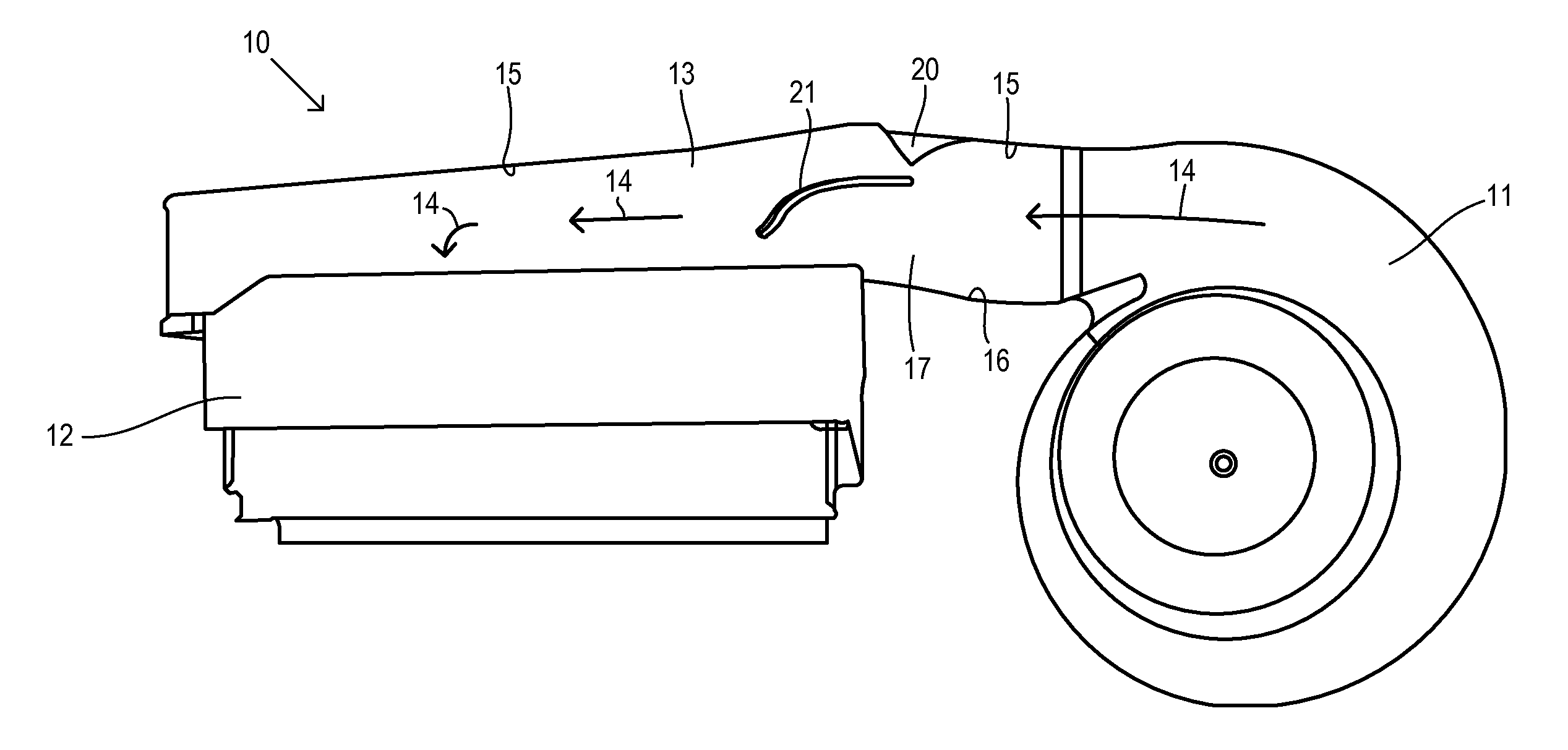 Automotive HVAC Diffuser With Cooperating Wall Guide And Vane