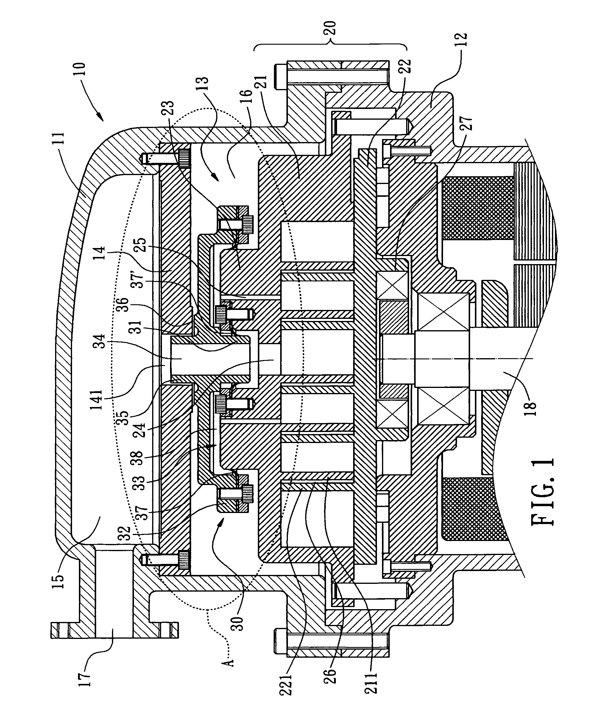 Axial sealing structure of scroll compressor