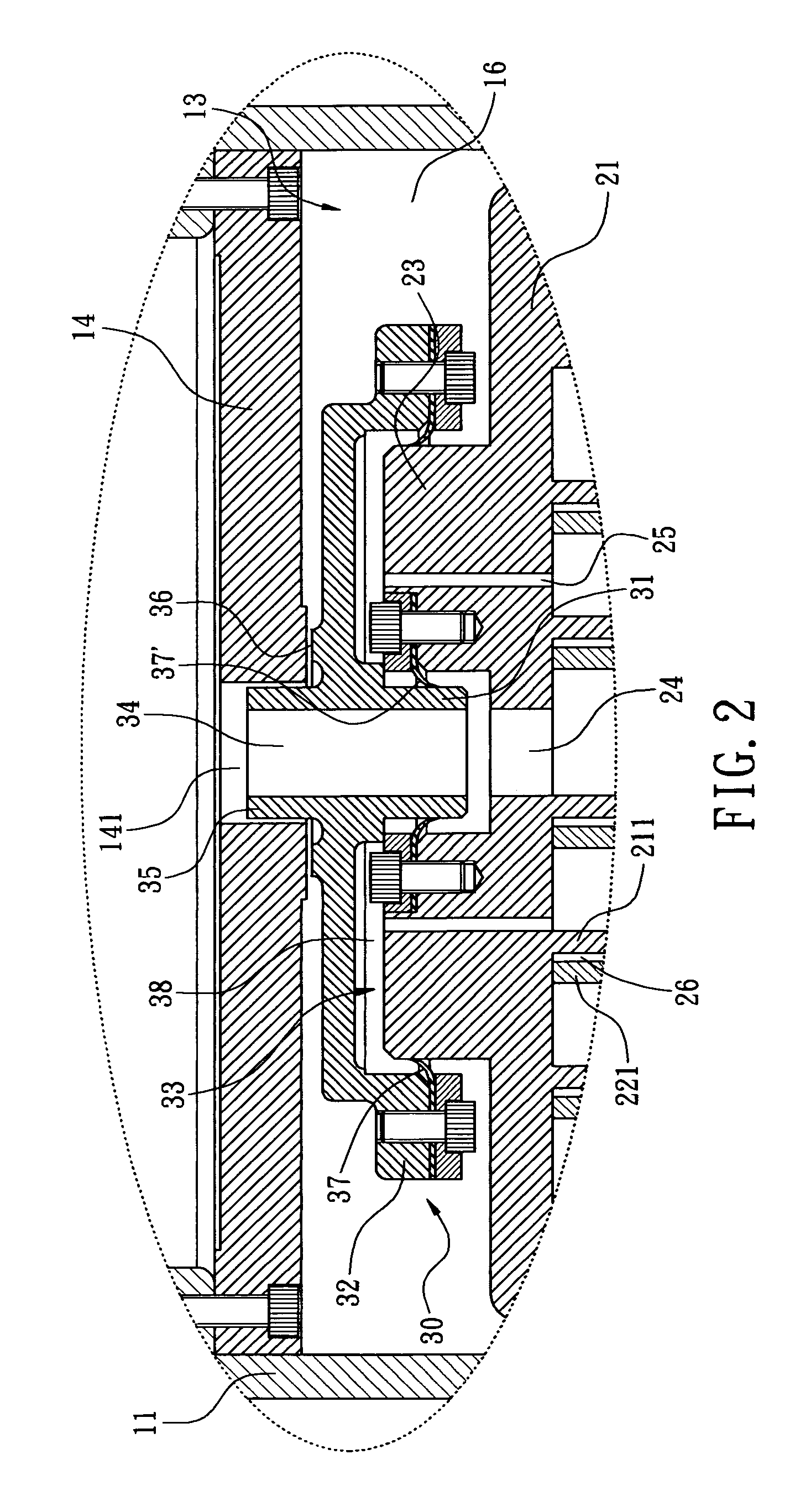 Axial sealing structure of scroll compressor