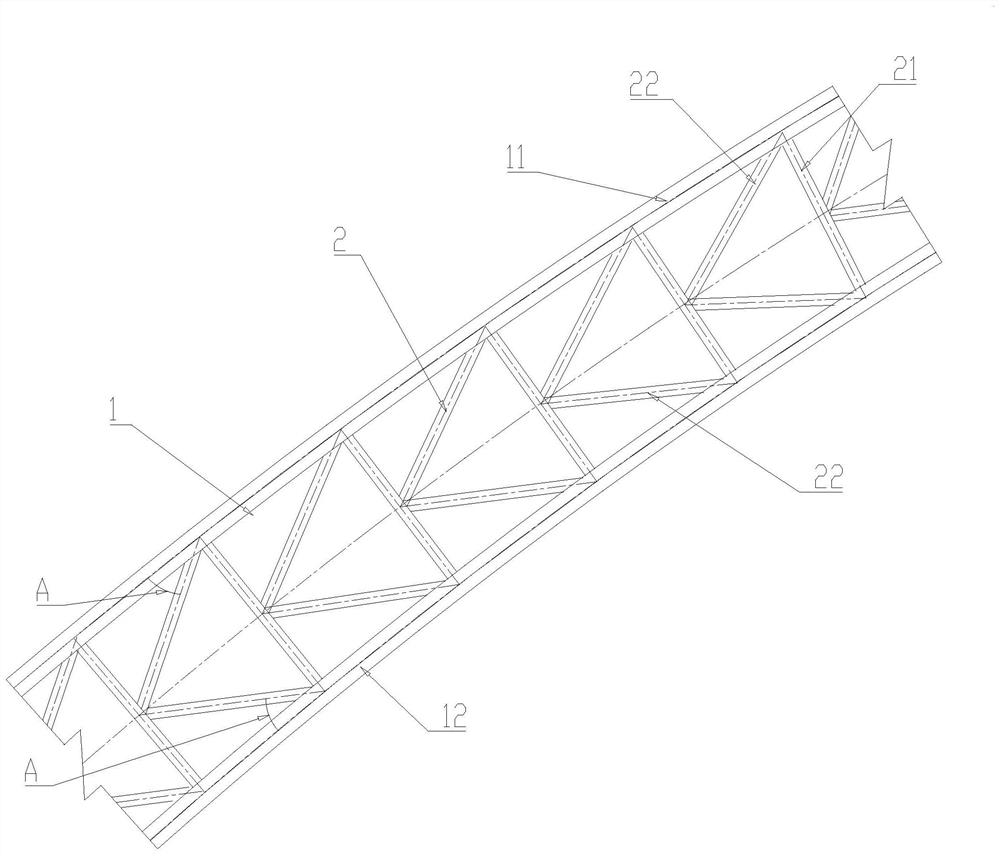 Web member structure of concrete-filled steel tube truss type main arch and bridge