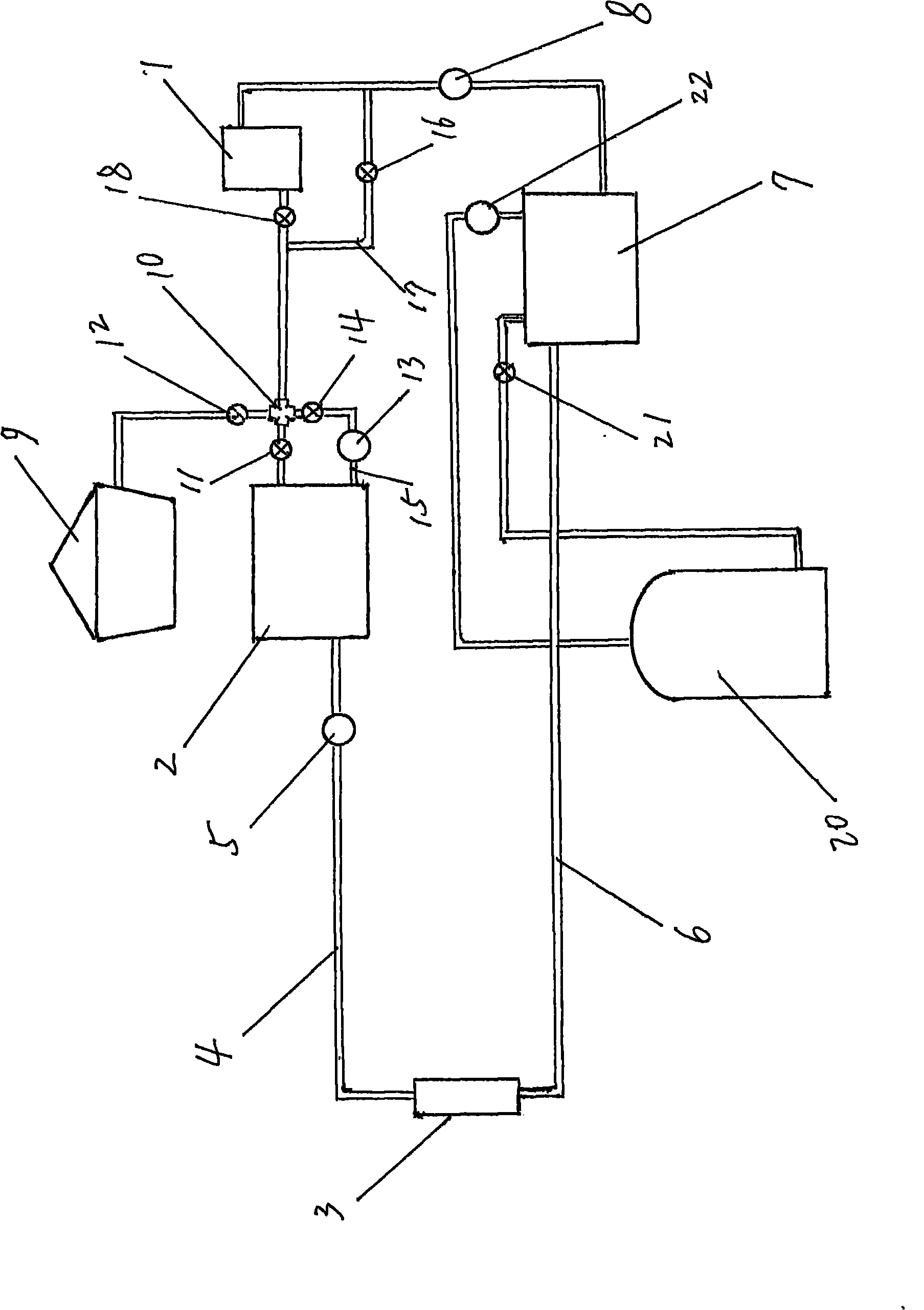 Preparation device for refrigeration water energy-saving for production