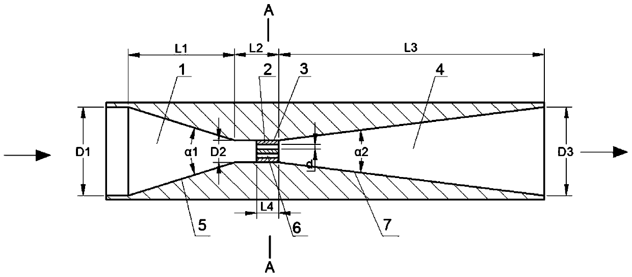 Two-stage cavitation generator with composite structure