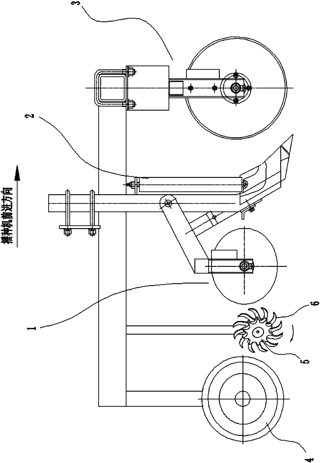 Stubble breaking ditching and soil covering device for rice stubble no-tillage seeder