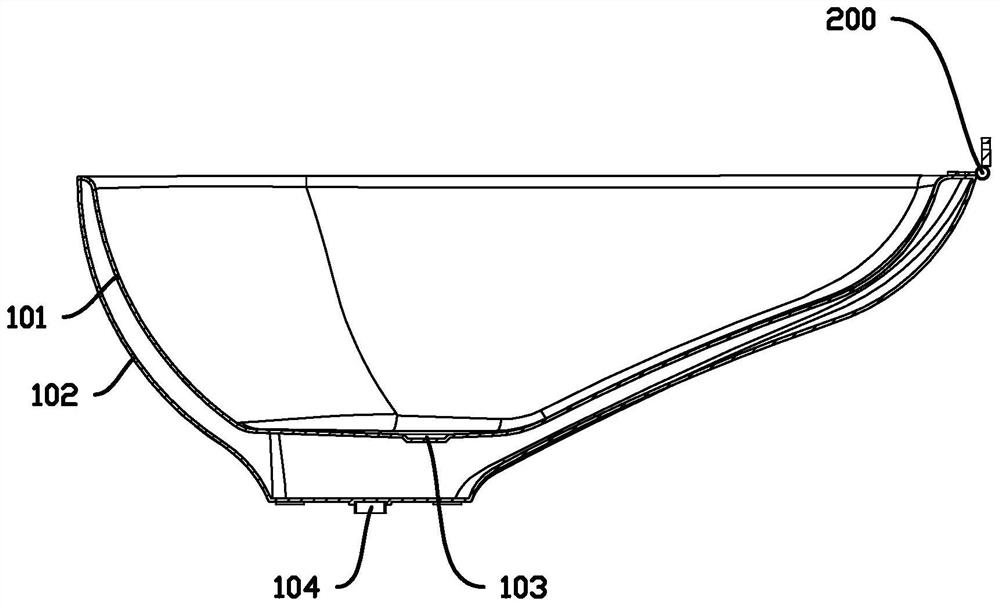 Folding bathtub and shower room with same