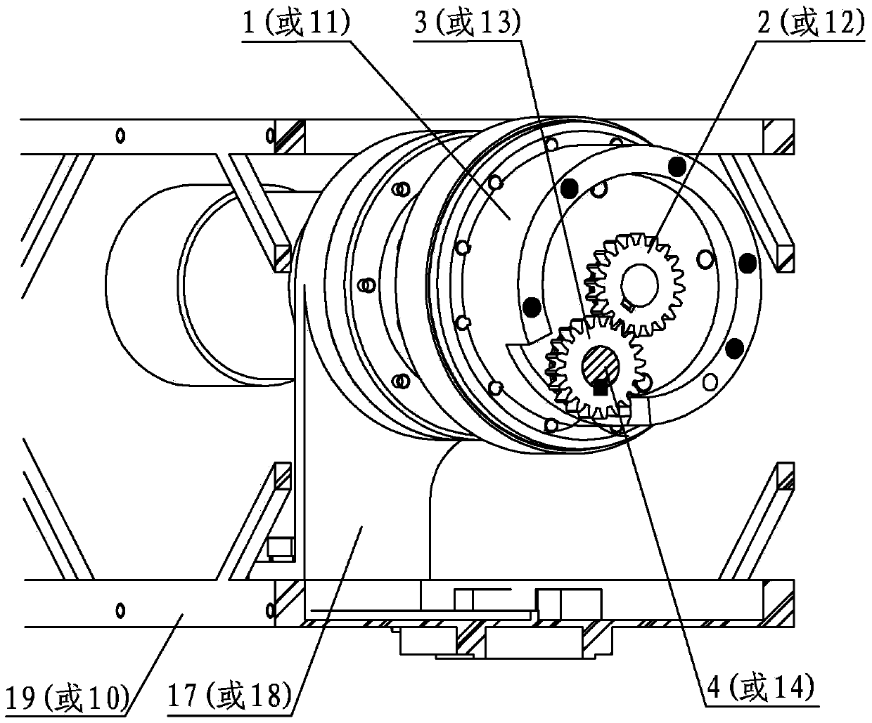 A two-degree-of-freedom controllable robot module connection mechanism