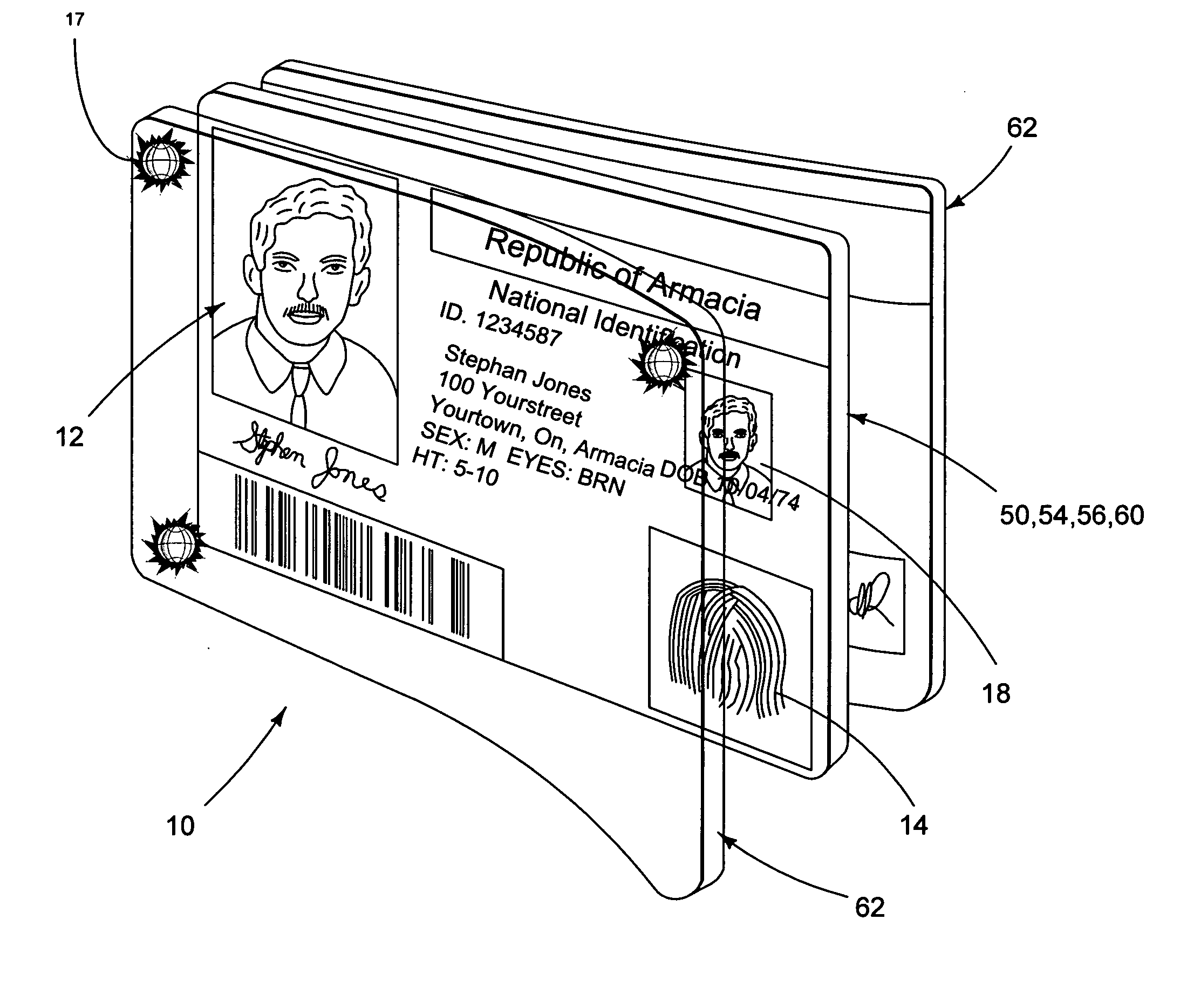 Tamper evident adhesive and identification document including same