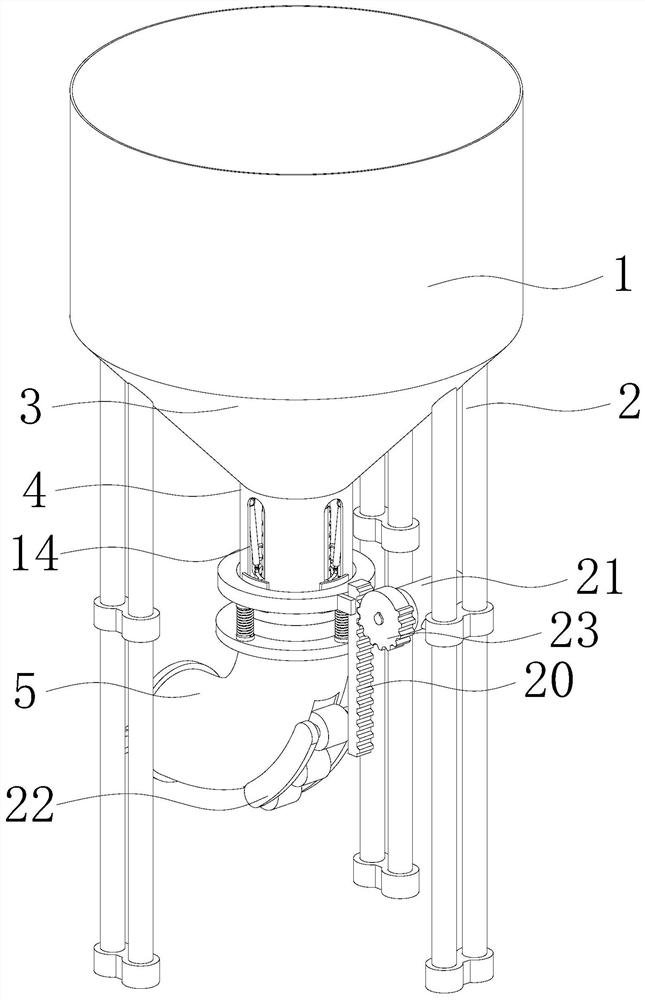 Feeding pipe for agricultural radish slicing