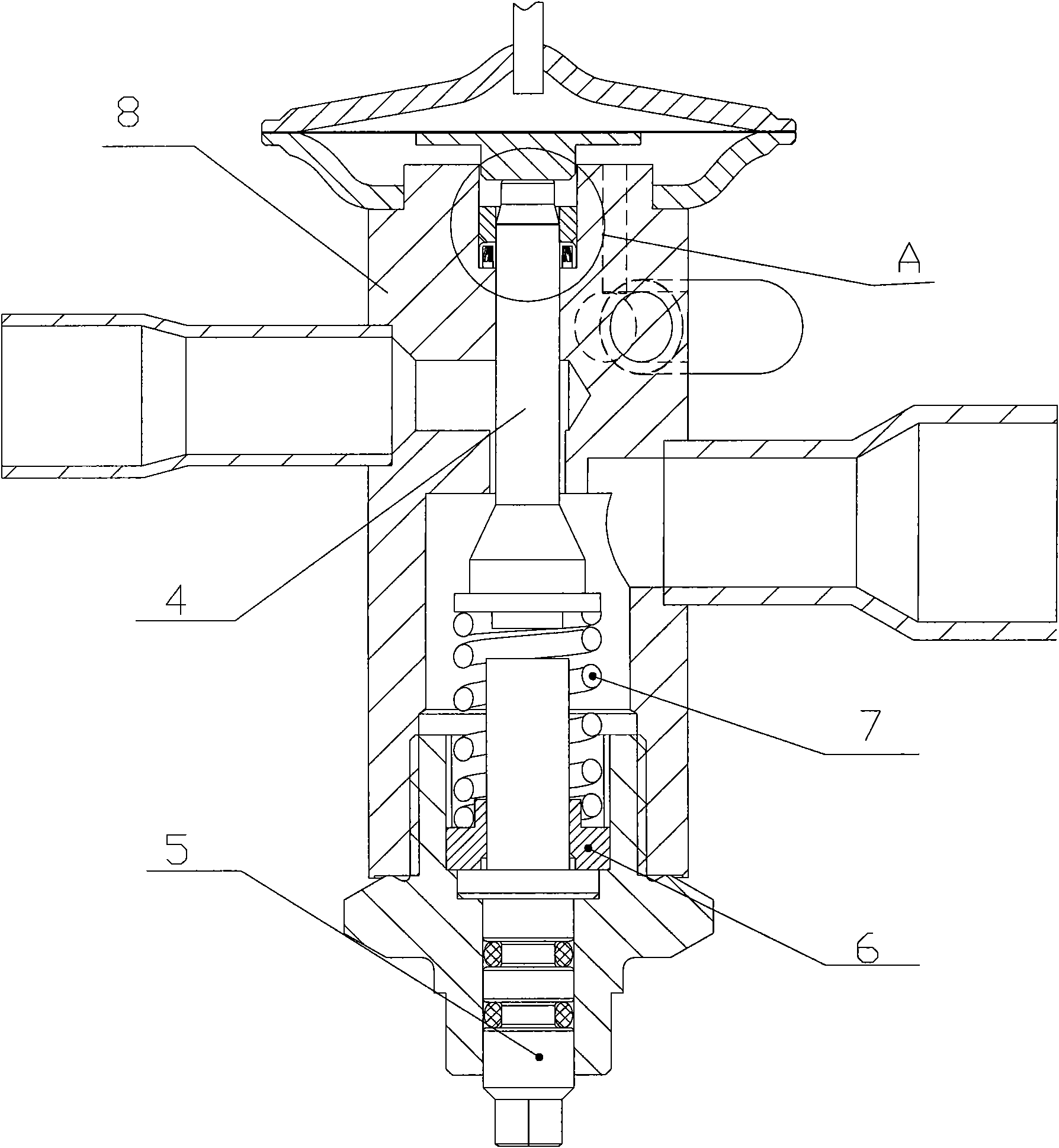 Heating power expansion valve