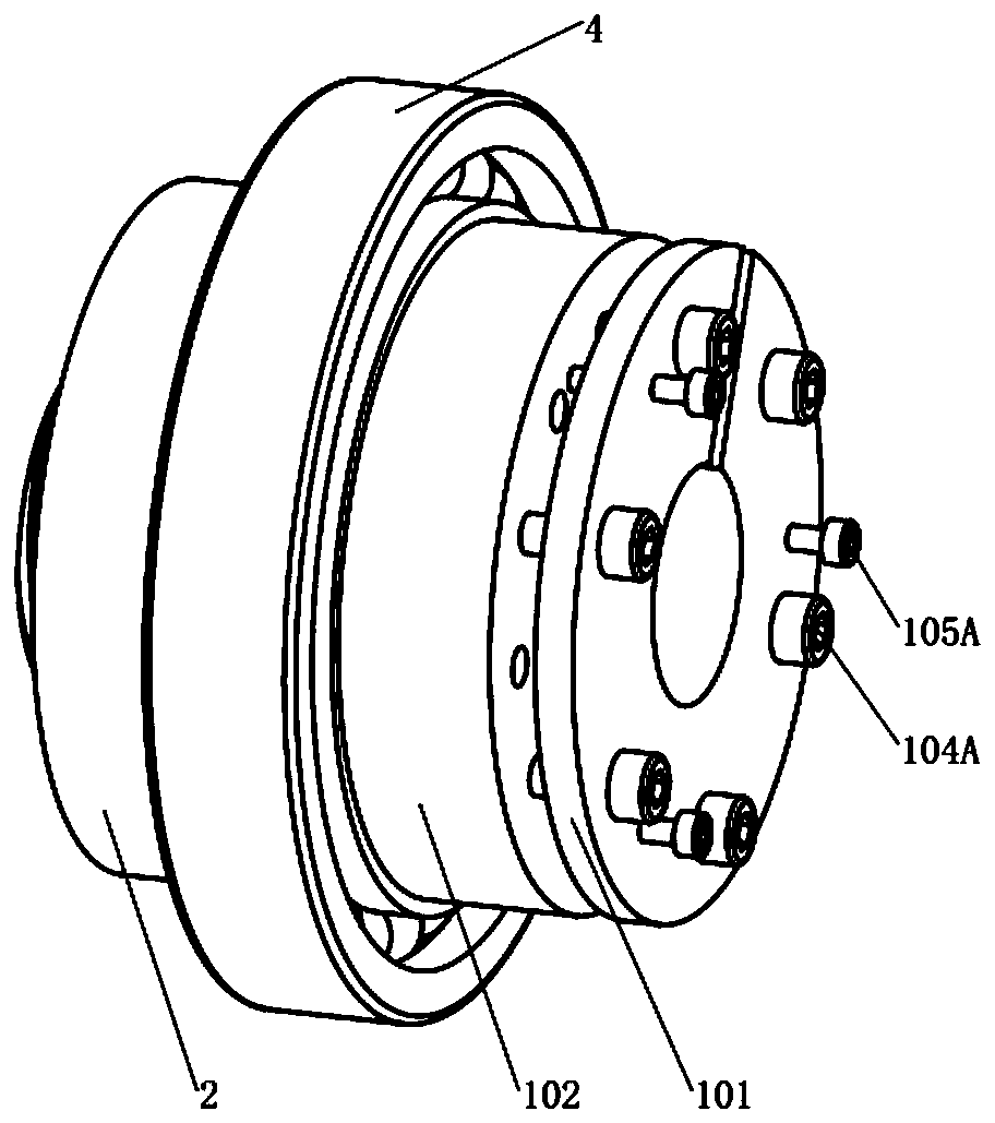 Rotor test bench support position adjustment and bearing pre-tightening device