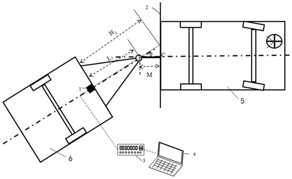 System and method for measuring hinge angle of full trailer train