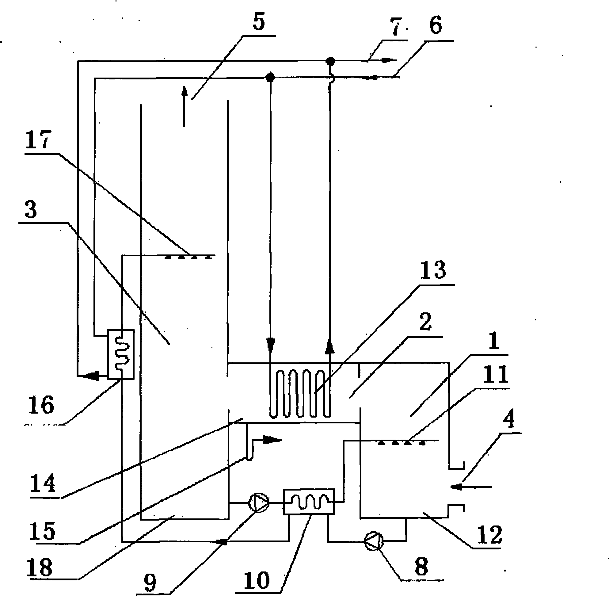 Flue gas waste heat recovery system based on solution absorption cycle