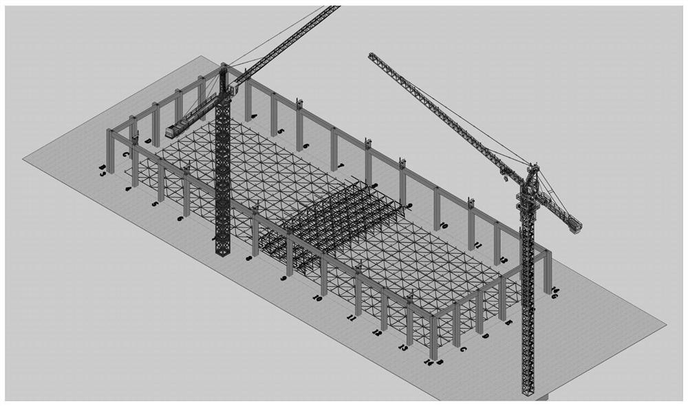 Large-span steel structure net rack lifting construction method