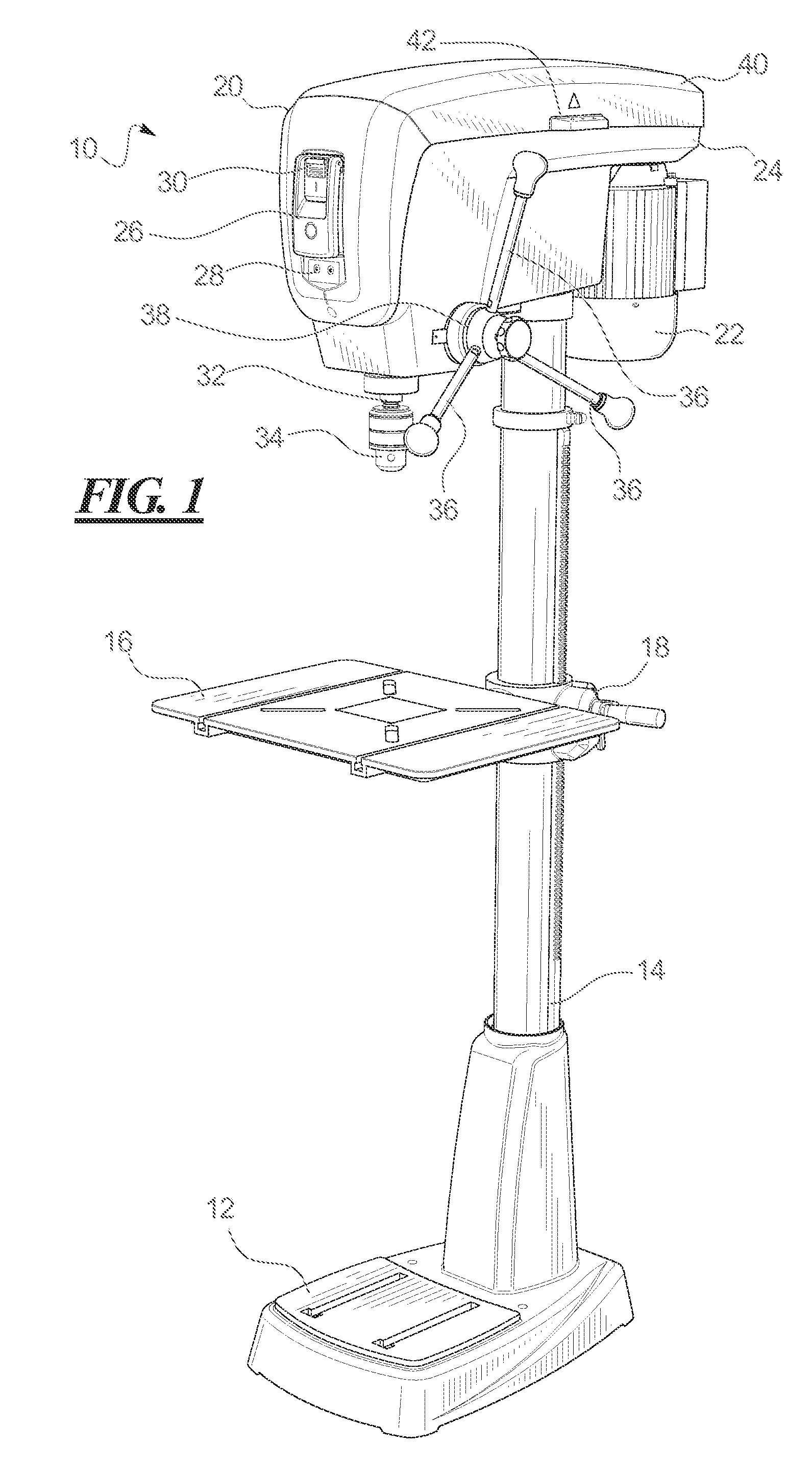 Belt tensioner for drill press